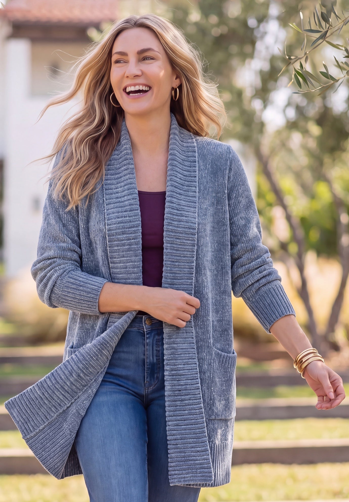Chenille Shawl Collar Cardigan image number 0