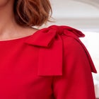 Bow-Sleeve Fit-and-Flare Midi Dress image number 3