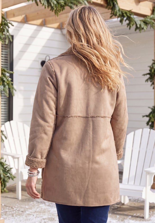 Reversible Suede-Look & Teddy Coat image number 5