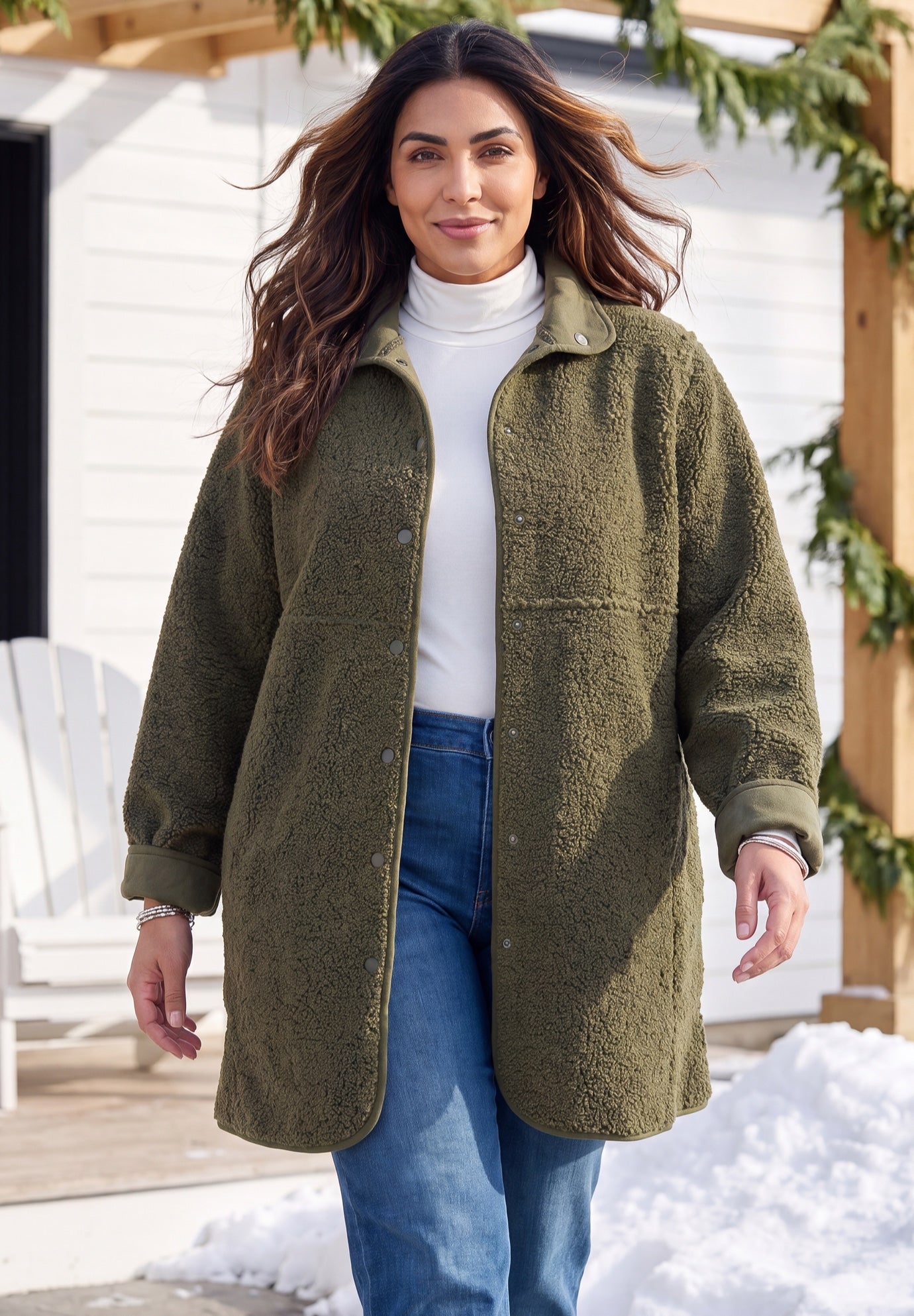 Reversible Suede-Look & Teddy Coat image number 0