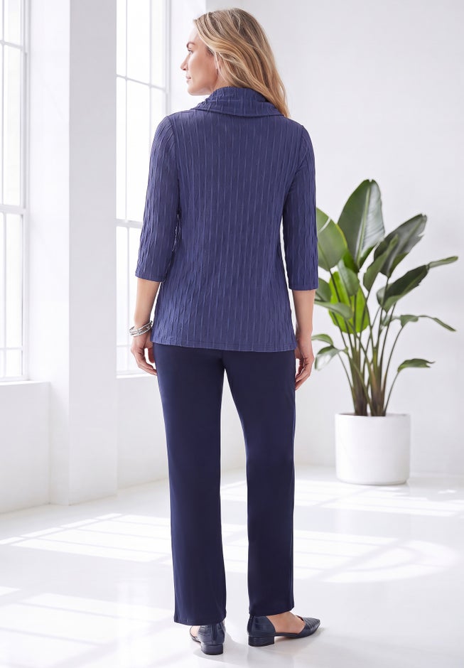Wave Soft Knit Cowl Neck Top image number 1