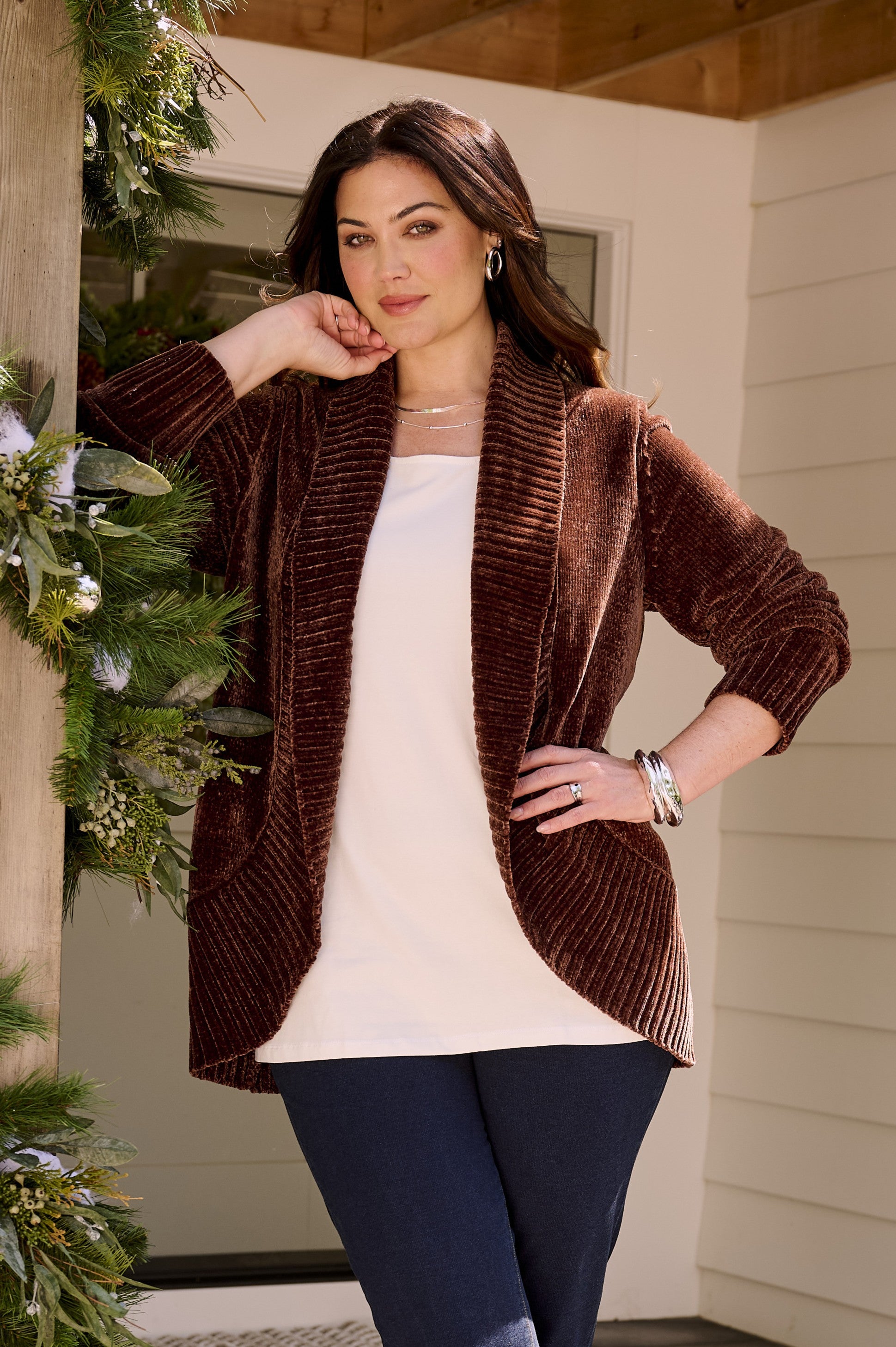 Chenille Cocoon Cardigan image number 0