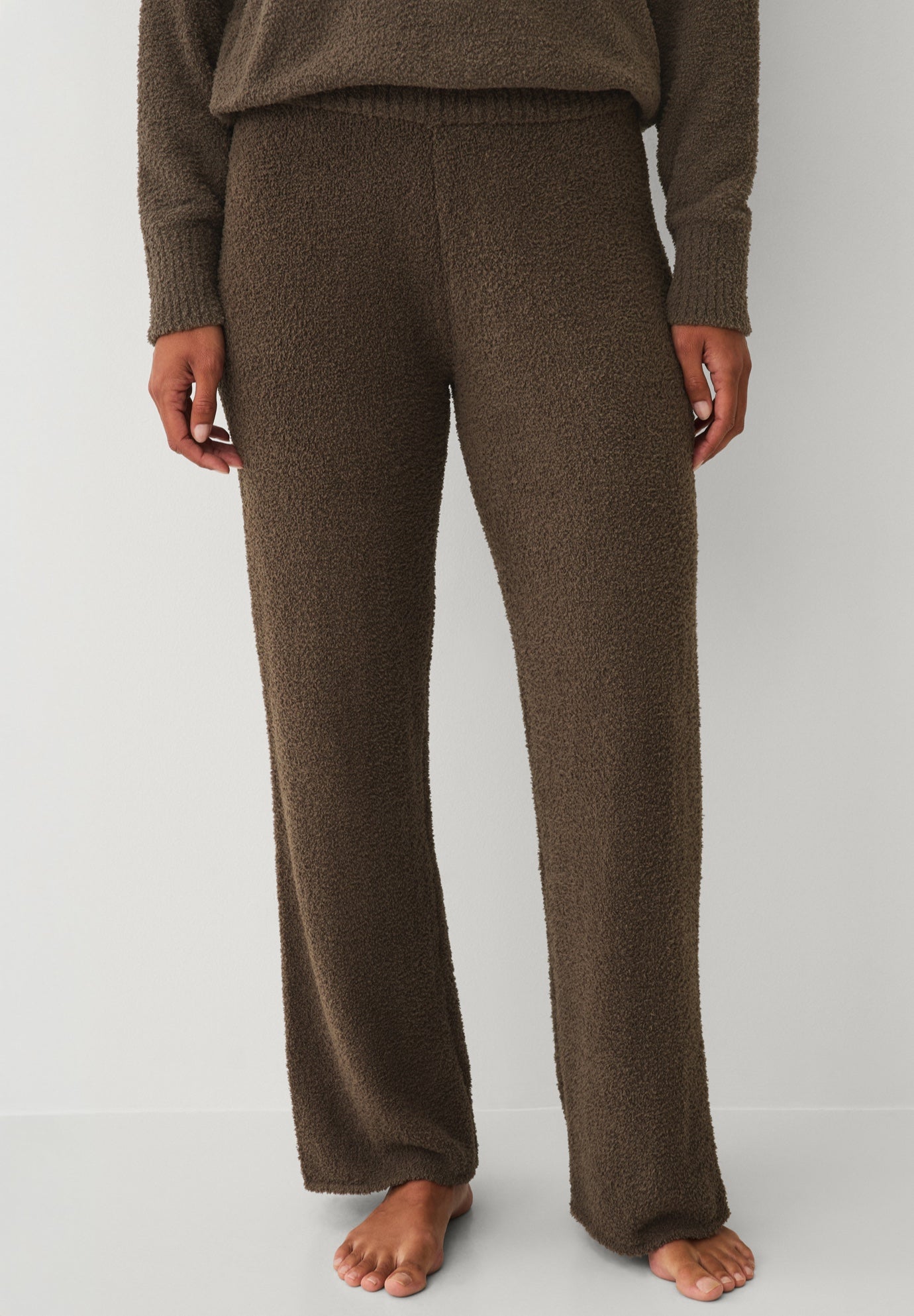 Mid Rise Sherpa Wide Leg Lounge Pants image number 0
