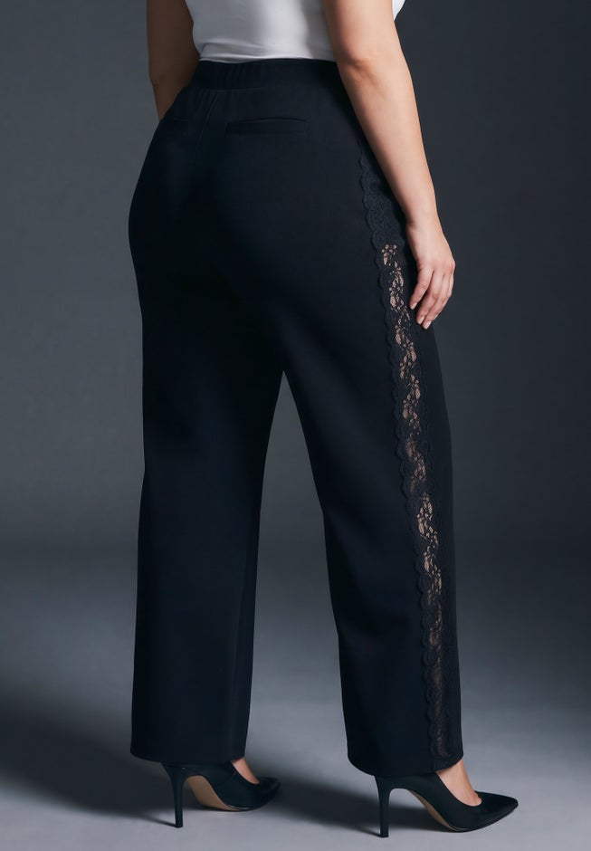Liliana Ponte Lace Straight Leg Pant image number 1