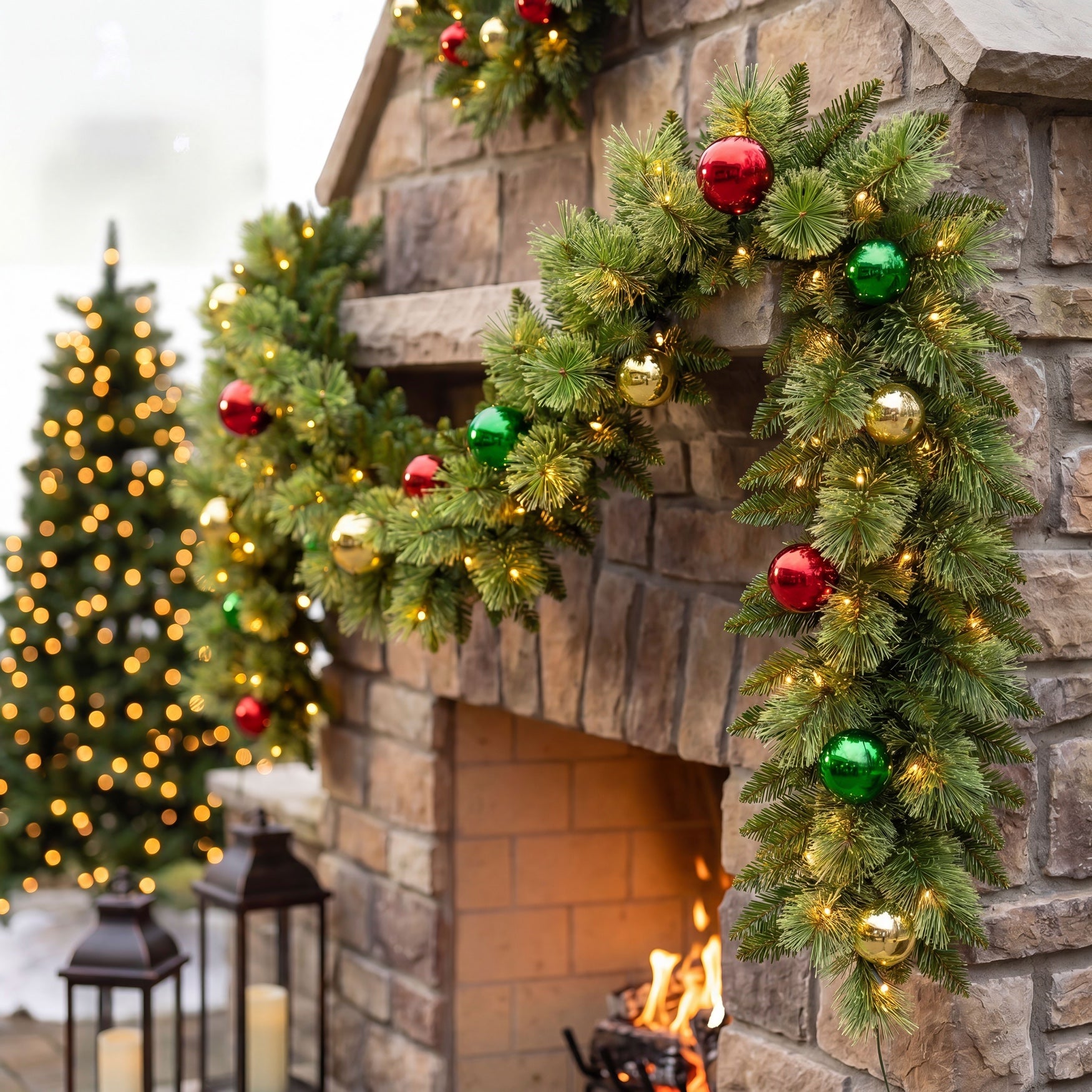 9 Ft. Pre-lit Decorated Garland image number 1