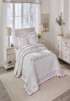Maison Bow Embroidered Bedspread Set