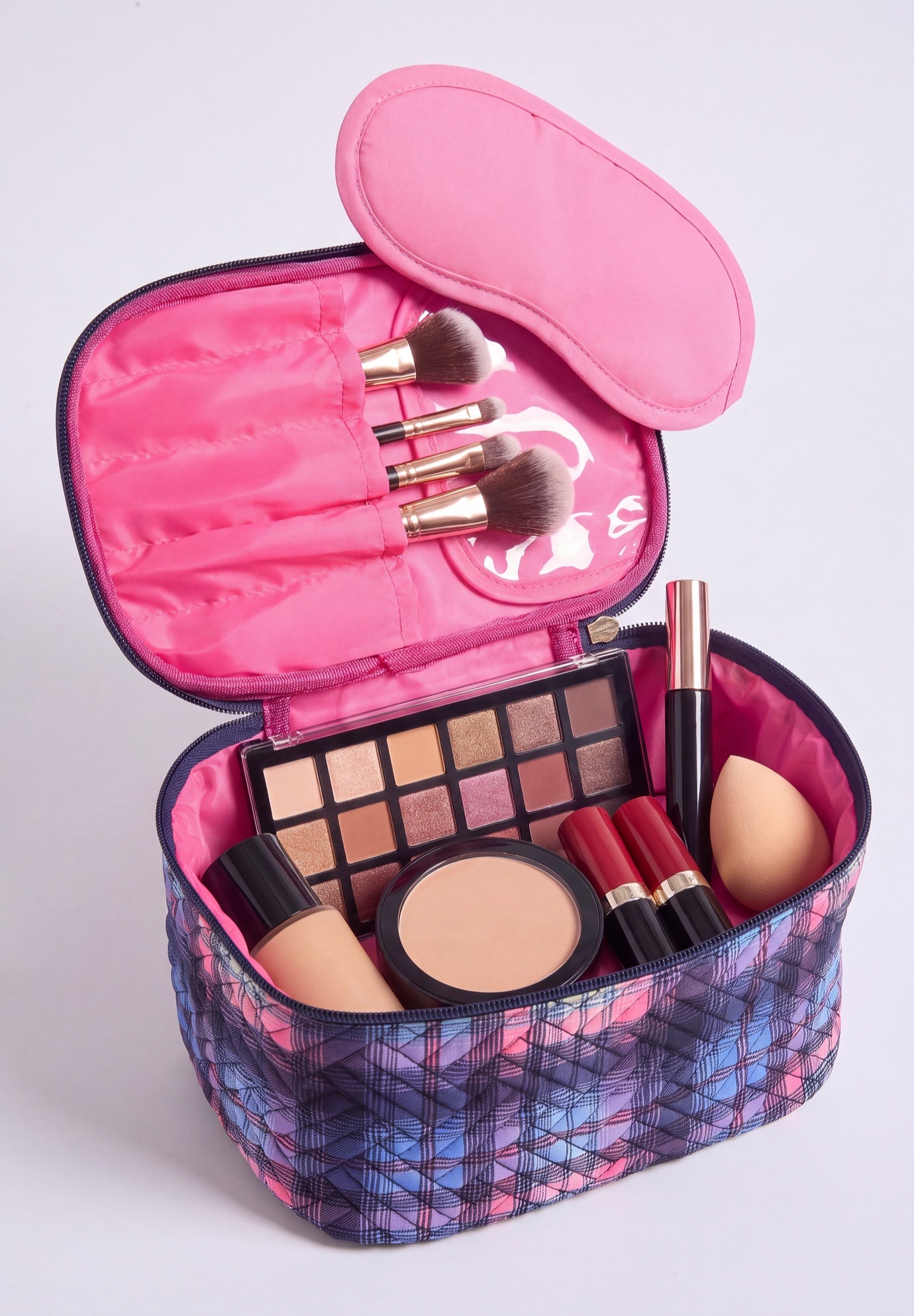 Travel Perfect 2pc Quilted Toiletry Case/Eye Mask Set image number 2