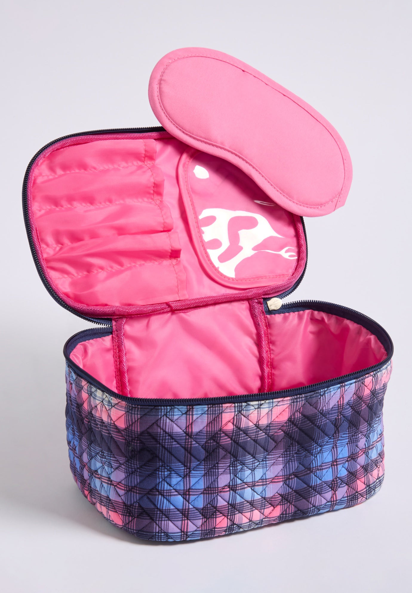 Travel Perfect 2pc Quilted Toiletry Case/Eye Mask Set image number 0