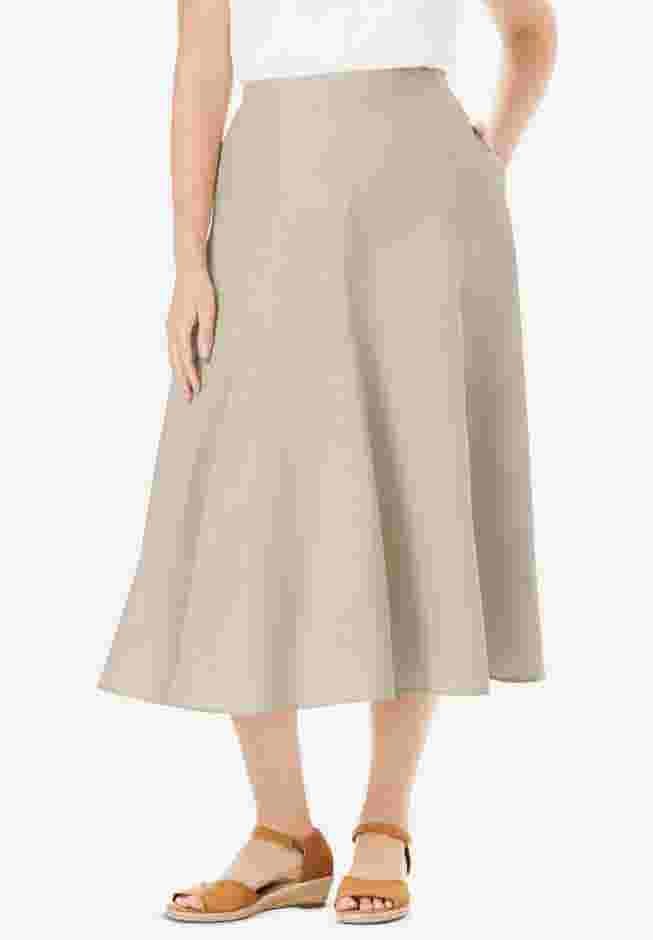 Linen-Blend Skirt image number 1