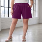 Plus Size Soft Knit Pull-On Short image number null