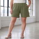 Plus Size Soft Knit Pull-On Short image number null