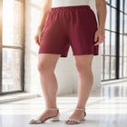 Plus Size Soft Knit Pull-On Short image number null