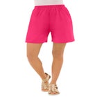 Plus Size Soft Knit Pull-On Short image number null