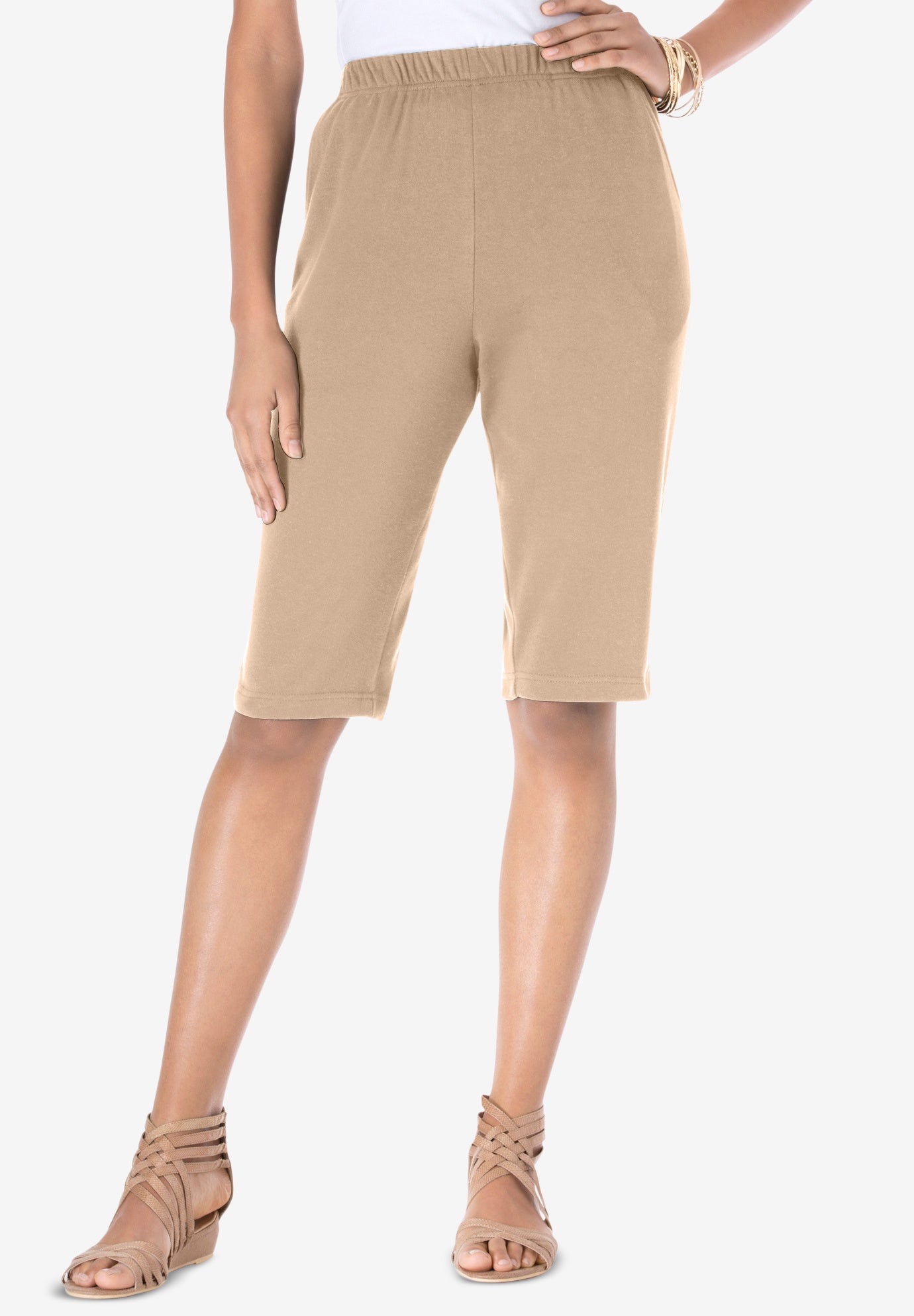 Plus Size Soft Knit Pull-on Bermuda Short image number 0