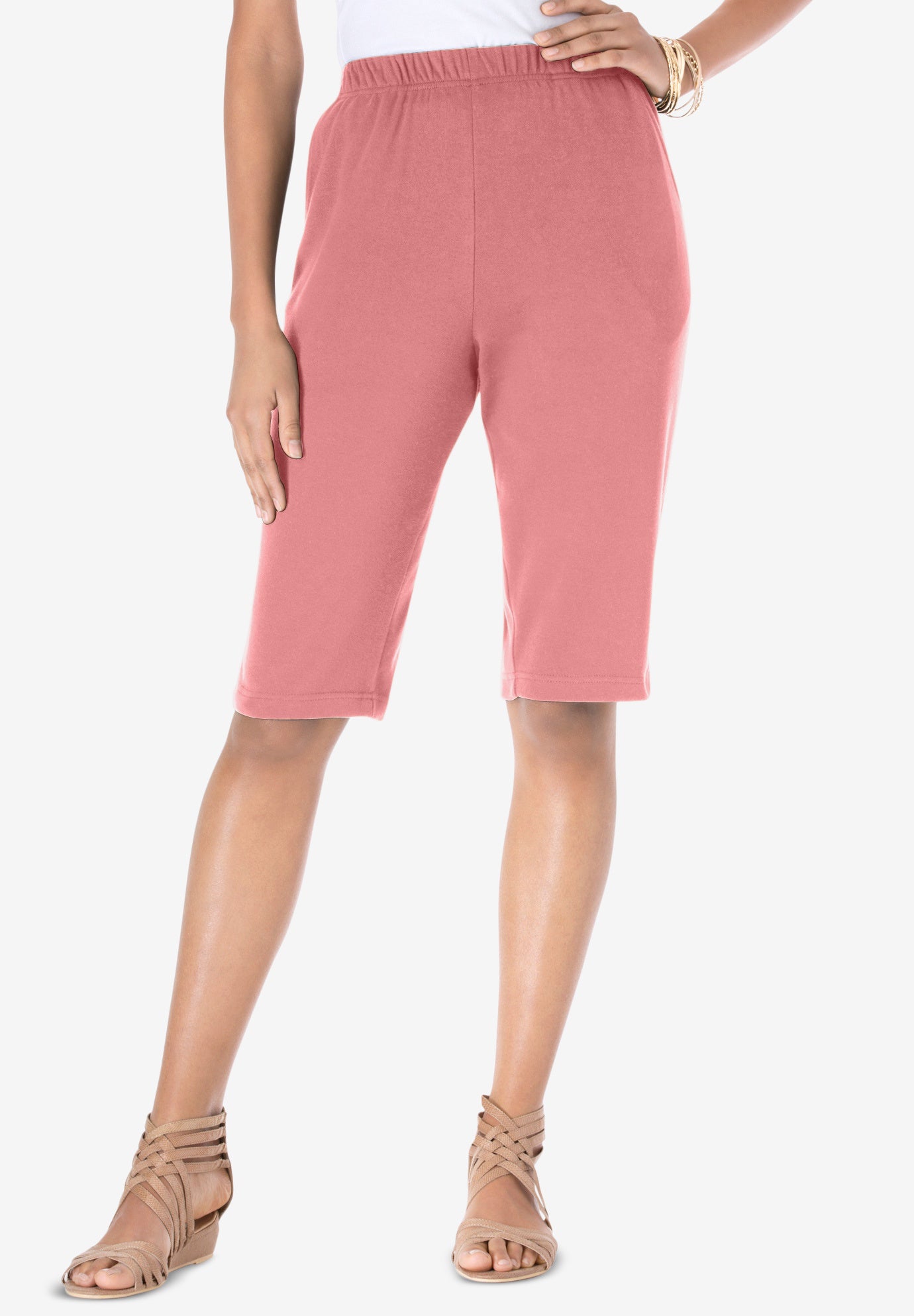 Plus Size Soft Knit Pull-on Bermuda Short image number 0