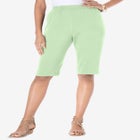 Plus Size Soft Knit Pull-on Bermuda Short image number null