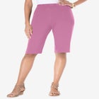 Plus Size Soft Knit Pull-on Bermuda Short image number null