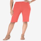Plus Size Soft Knit Pull-on Bermuda Short image number null