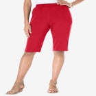 Plus Size Soft Knit Pull-on Bermuda Short image number null