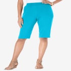 Plus Size Soft Knit Pull-on Bermuda Short image number null