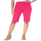 Plus Size Soft Knit Pull-on Bermuda Short image number null