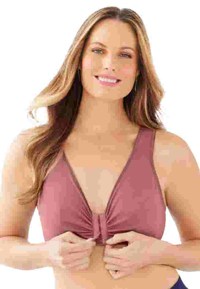 Leading Lady® Meryl Cotton Front-Close Wireless Bra image number 4