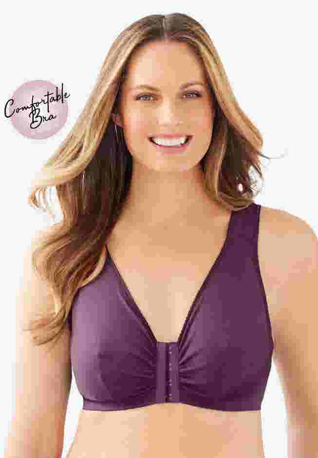 Leading Lady® Meryl Cotton Front-Close Wireless Bra image number 3