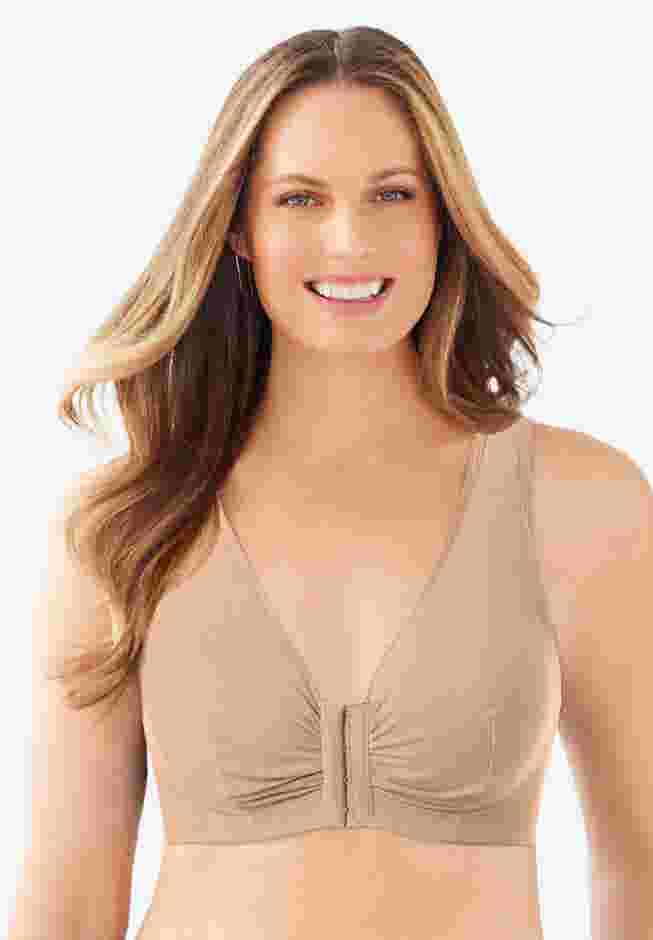 Leading Lady® Meryl Cotton Front-Close Wireless Bra image number 0