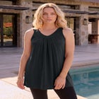 Plus Size Ultimate Pleated Tunic Tank image number null