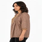 Plus Size Juliet Lace Trim Button-Down Shirt image number null