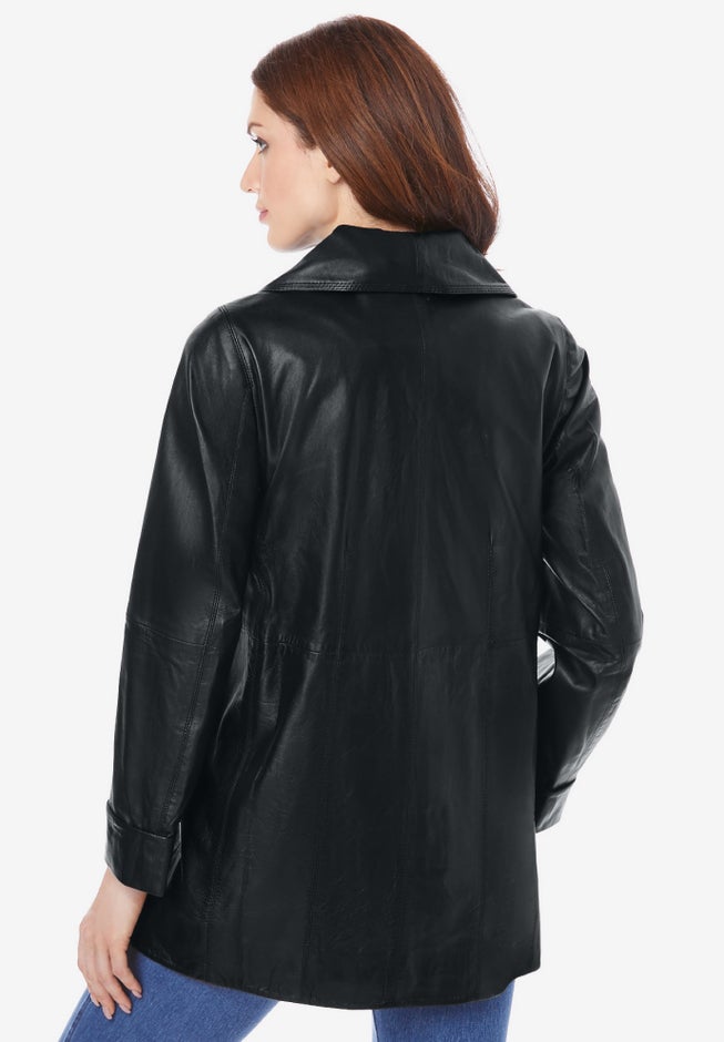 Plus Size A-Line Leather Jacket image number 4