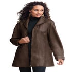 Plus Size A-Line Leather Jacket image number null