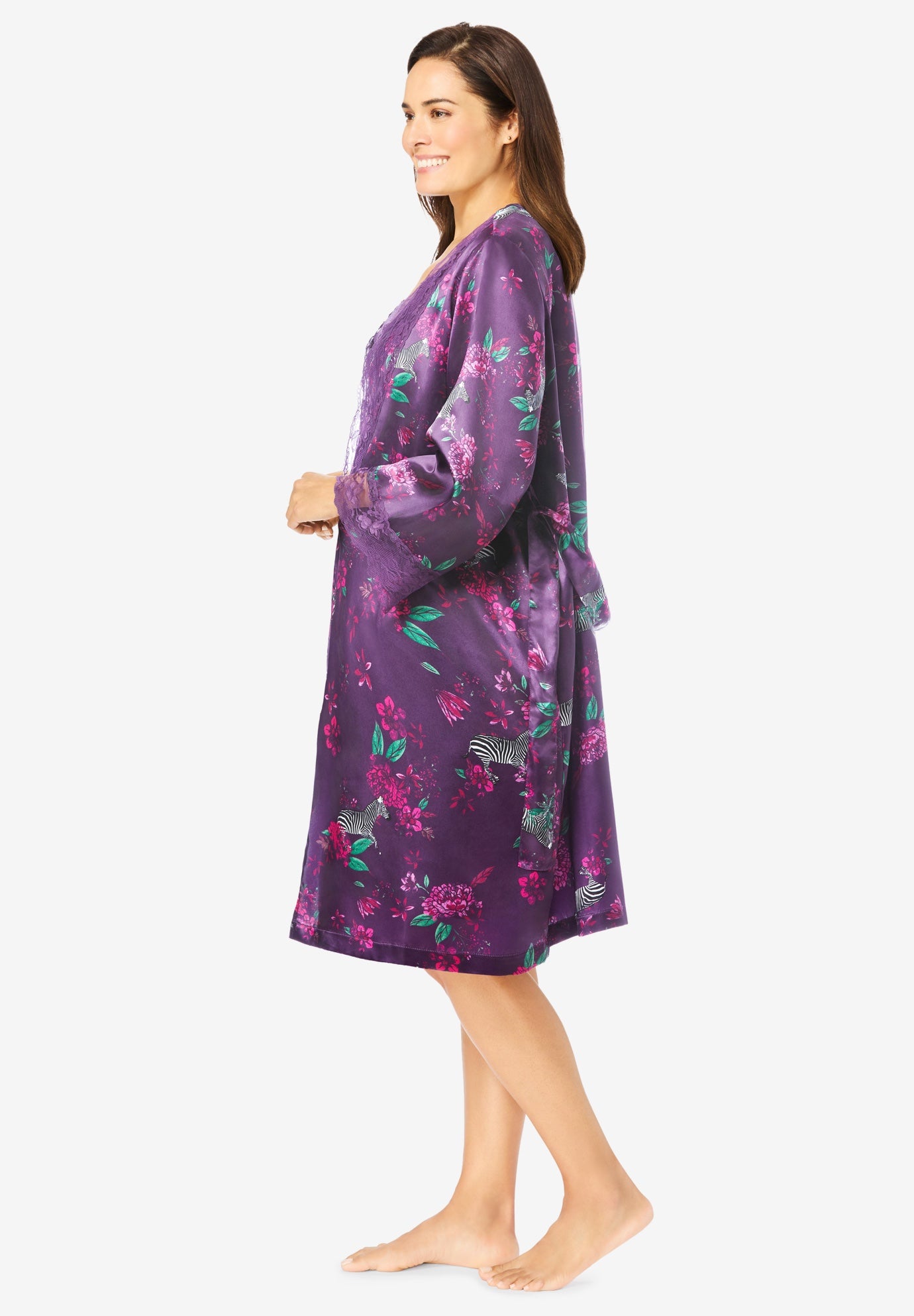 The Luxe Satin Short Peignoir Set image number 2