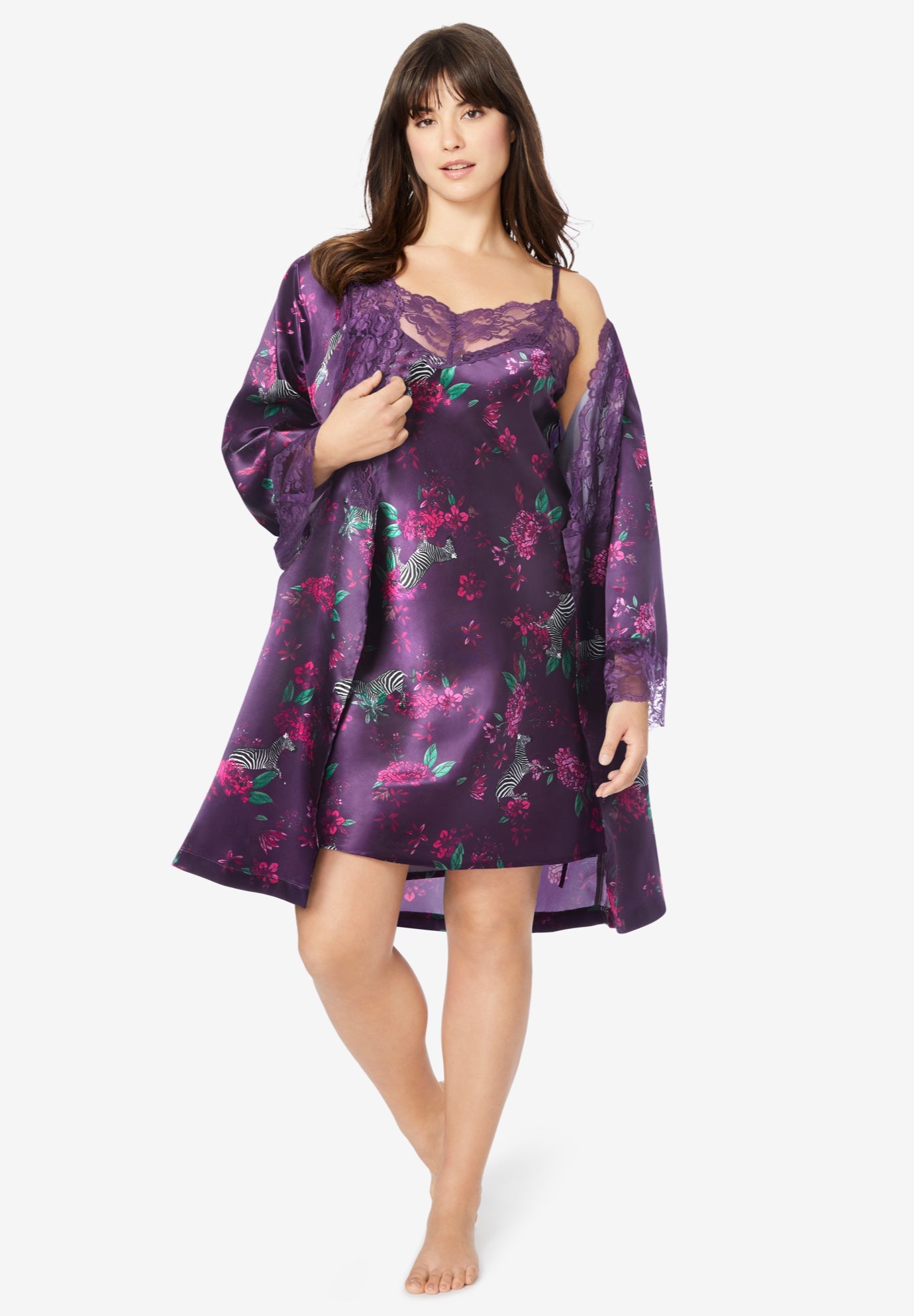 The Luxe Satin Short Peignoir Set image number 0