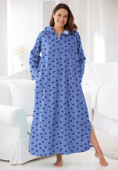 Long Hooded Fleece Sweatshirt Robe