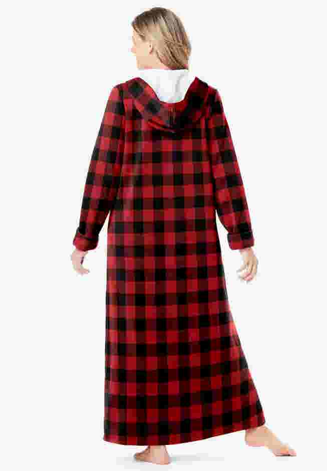 Long Hooded Fleece Sweatshirt Robe image number 1