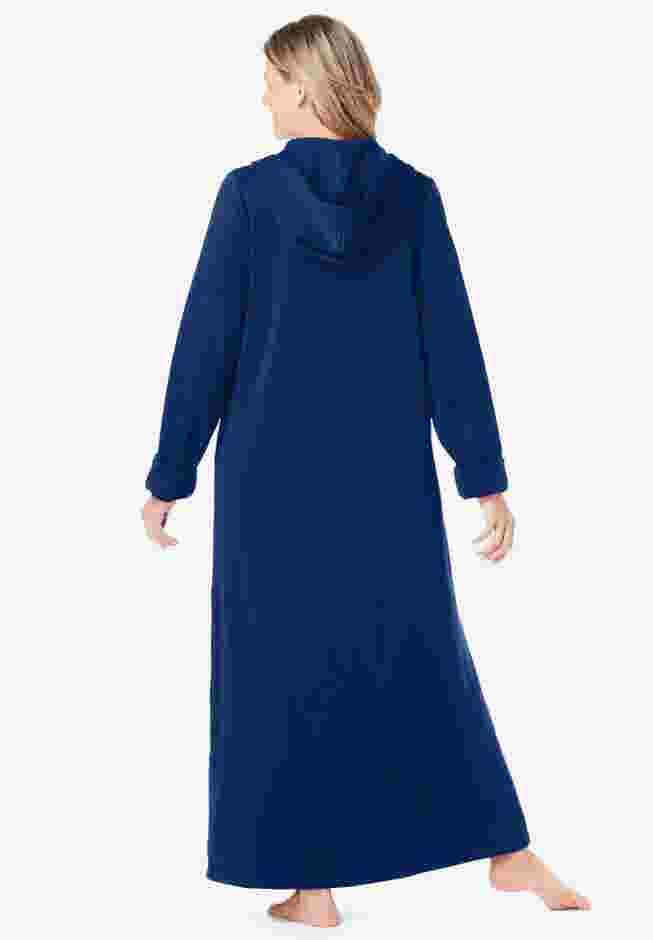 Long Hooded Fleece Sweatshirt Robe image number 1