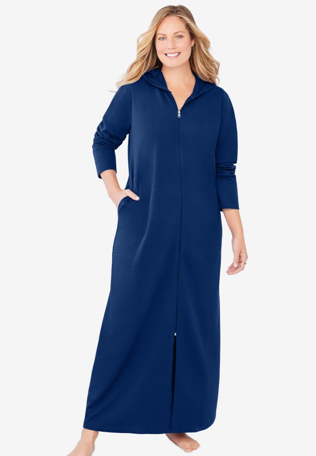 Long Hooded Fleece Sweatshirt Robe image number 0