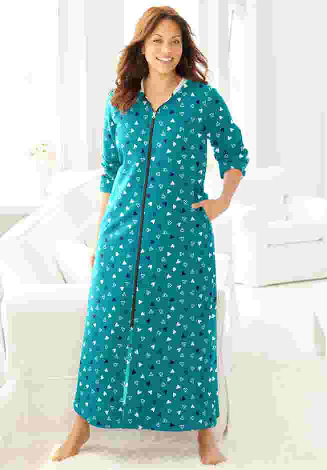 Long Hooded Fleece Sweatshirt Robe image number 0