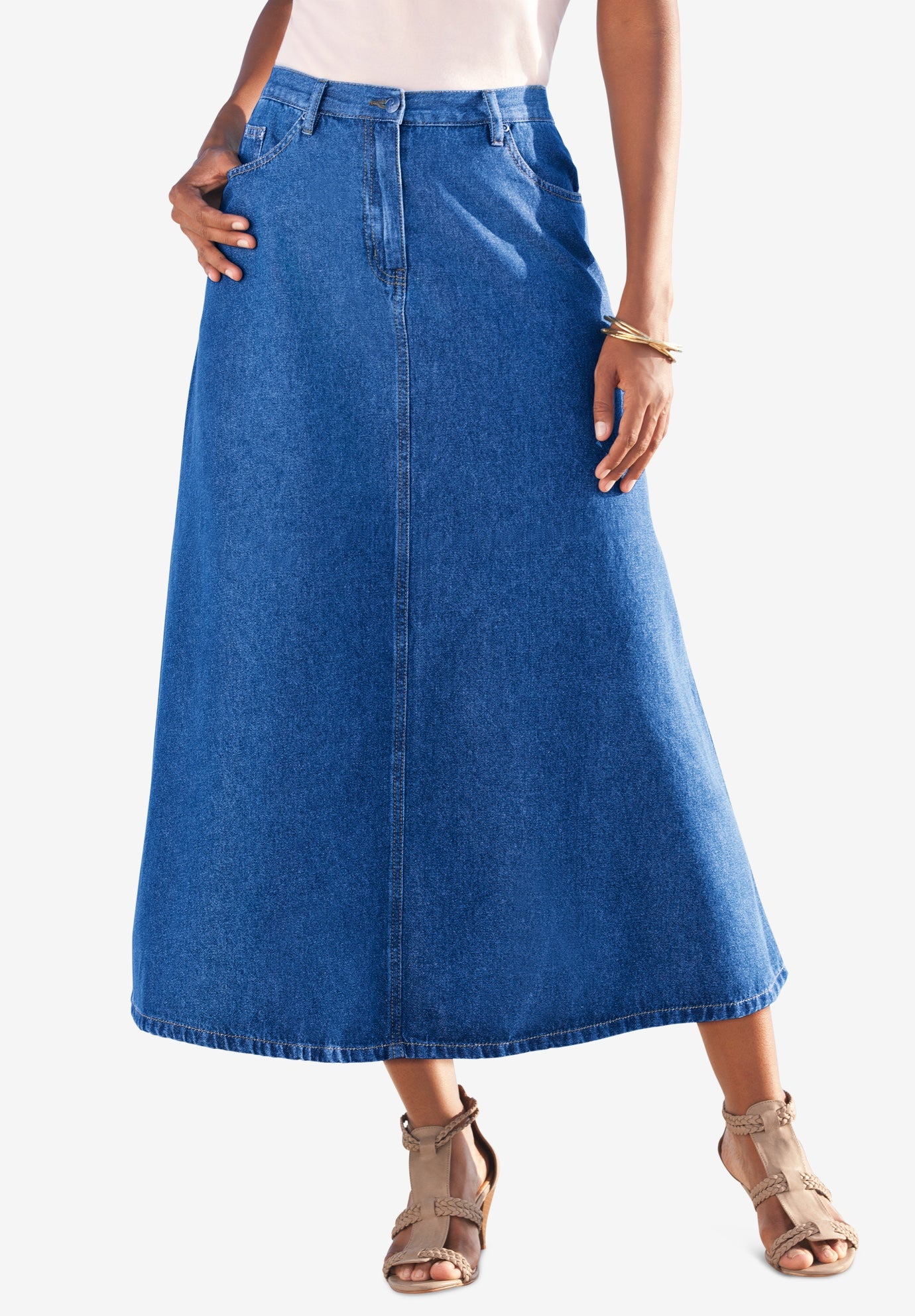 Plus Size Easy-Wear A-Line Skirt image number 0