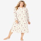 Long-Sleeve Henley Print Sleepshirt  image number null