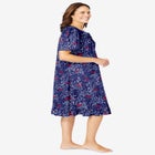 Short Floral Print Cotton Gown image number null