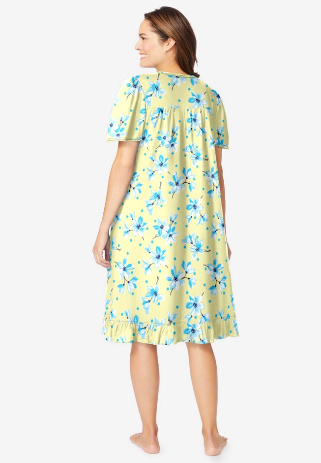 Short Floral Print Cotton Gown image number 1
