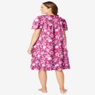 Short Floral Print Cotton Gown image number null