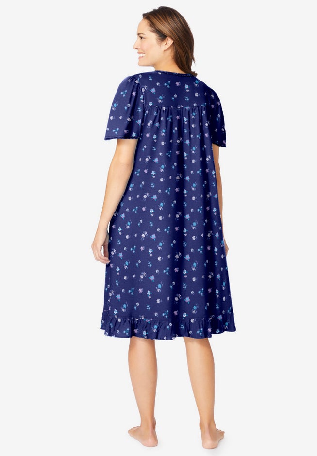 Short Floral Print Cotton Gown image number 1