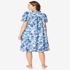 Short Floral Print Cotton Gown image number null
