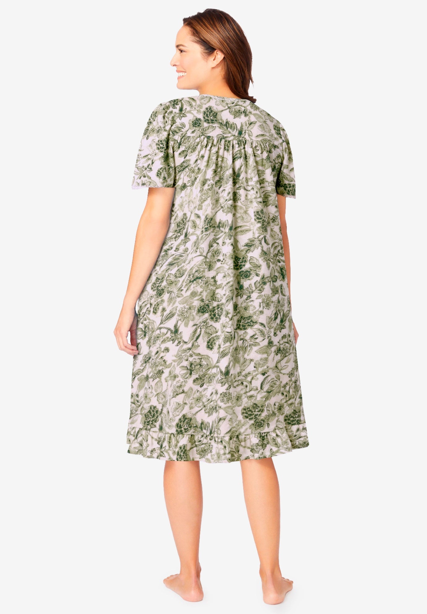 Short Floral Print Cotton Gown image number 1