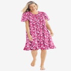 Short Floral Print Cotton Gown image number null