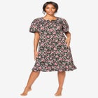 Short Floral Print Cotton Gown image number null