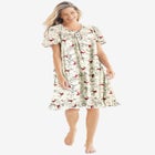 Short Floral Print Cotton Gown image number null